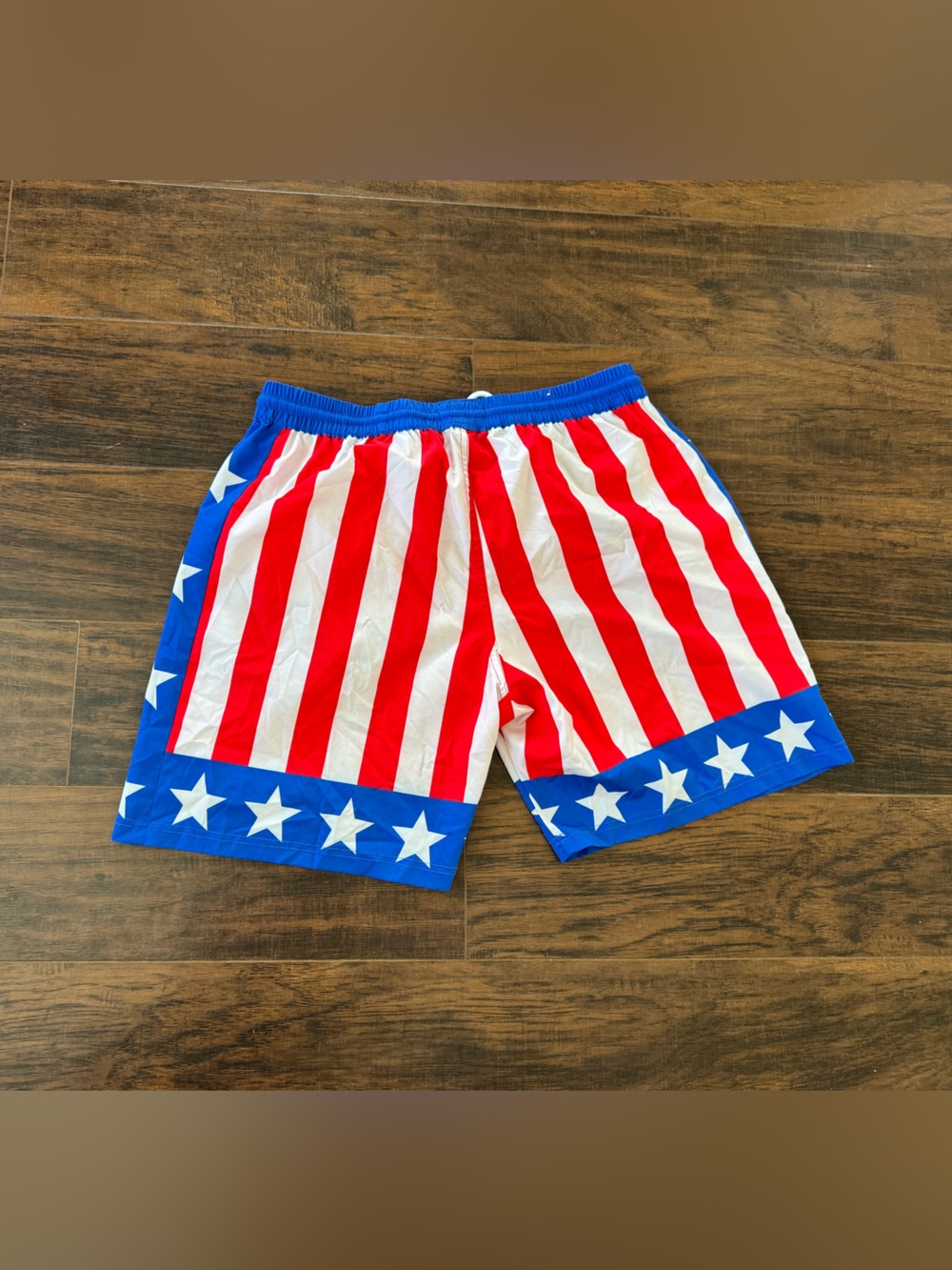 RSVLTS x ROCKY 'Hearts On Fire' Mens Hybrid Swim Boxing USA Shorts - L, EUC